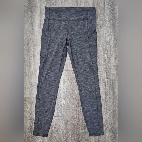 Lululemon Athletica Heather Gray Leggings-Size 8 - Picture 1 of 4